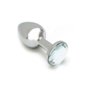 Plug Anal de Metal Sofia Joya Transparente 15 - Erotiks | Tienda erótica online
