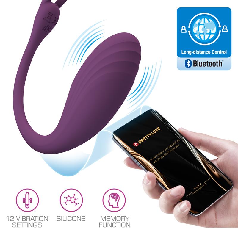 Catalina Huevo Vibrador con APP Púrpura