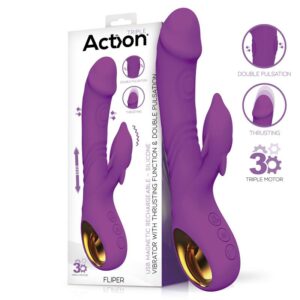Fliper Vibrador con Thrusting y Doble Pulsación 3 Motores 4 Torky Masturbador con Rotación Compresión con App - Erotiks | Tienda erótica online