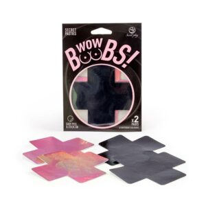 Wow Boobs! Cubre Pezones Cruz Holográficos 7 Pezoneras con Encaje y Patrón Floral Rojo - Erotiks | Tienda erótica online