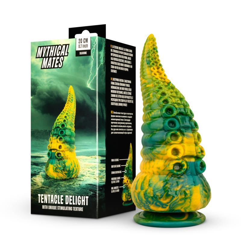 Dildo Tentacle Delight Verde y Amarillo 22.4 cm – 8.8