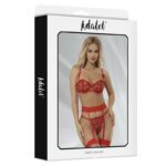 Zoey Set Sujetador, Tanga y Liguero con Corazones Rojo