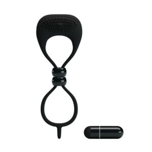 Pretty Love Anillo Vibrador Locker Color Negro 5 Anillo con Pinchos para los Testículos - Erotiks | Tienda erótica online