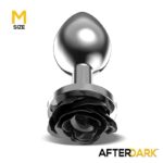 Plug Anal de Metal con Rosa Negra en la Base Talla M