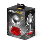 Plug Anal de Metal con Rosa Roja en la Base Talla M