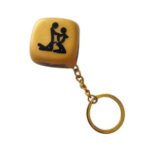 Llavero de Dado de Posturas Dorado 10 Juego de Mesa la Pirámide del Amor - Erotiks | Tienda erótica online