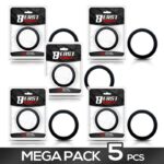 Pack de 5 Anillo para el Pene Silicona Sólida 5 cm Negro
