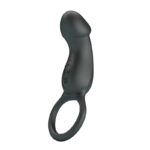 Trae Anillo Vibrador  Silicona USB Negro