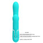 Mariana Vibrador 4 en 1 Silicona Turquesa