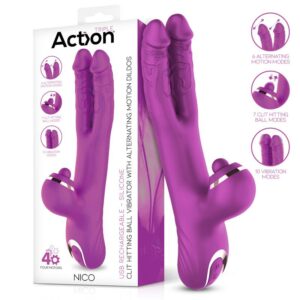 Nico Vibrador con Dildos Alternantes y Bola Percutora 4 Motores 5 Ethan Vibrador Masaje 360º para el Punto G y Cabezales Intercambiables - Erotiks | Tienda erótica online