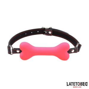 Mordaza Hueso Rosa Ajustable 6 Mordaza con Aro de Metal Aro: 5 cm - Erotiks | Tienda erótica online