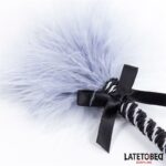 Plumero con Lazo Gris y Negro 25cm
