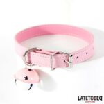 Collar con Cascabel Ajustable Rosa