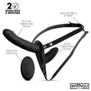 Jordan Arnés Dildo Doble con Vibración y Control Remoto