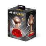 Rose Plug Anal Oro Rosa con Rosa Roja en la Base Talla M