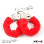 Esposas de Metal Furry con Pelo Rojo