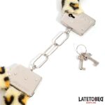 Esposas de Metal Furry con Pelo Animal Print Leopardo