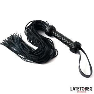 Flogger Trenzado 64.5 cm 5 Pala Flexible con Mango de Madera 51 cm - Erotiks | Tienda erótica online
