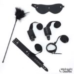 Set Bondage con Esposas, Antifaz y Pluma Estimuladora
