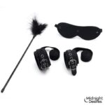 Set Bondage con Esposas, Antifaz y Pluma Estimuladora