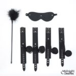 Set Bondage con Esposas, Antifaz y Pluma Estimuladora