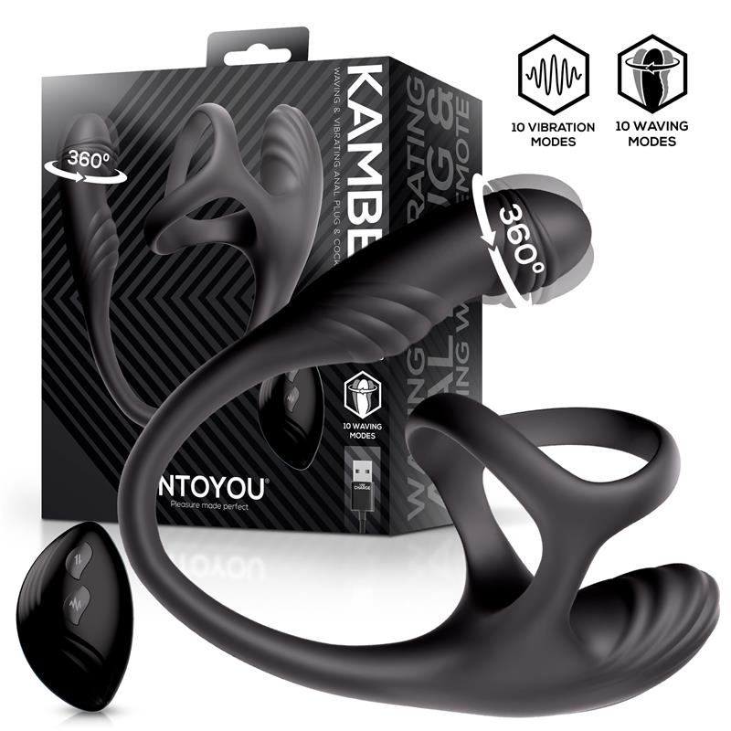Kamber Plug Anal Vibración y Waving 360º y Estimulador Testículos