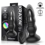 Krax Plug Anal con Vibración, Thrusting y Luz Led con Control Remoto