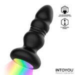 Krax Plug Anal con Vibración, Thrusting y Luz Led con Control Remoto