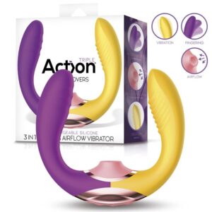 Two Lovers 3 in 1 Vibrador con Finger y Succión 6 Sona Succionador de Clítoris Cereza - Erotiks | Tienda erótica online