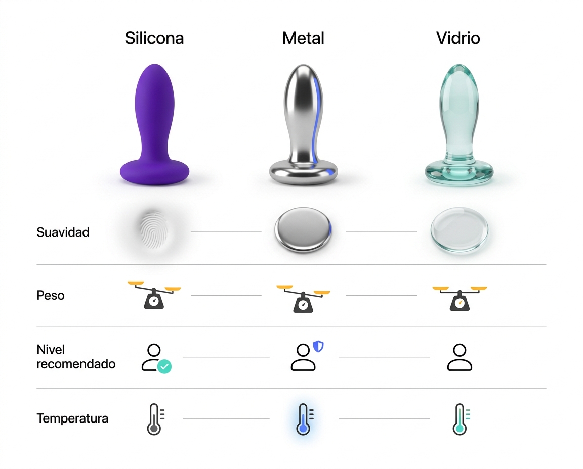 Plugs Anales de Silicona vs Metal vs Vidrio: Diferencias Reales en Sensación y Cuidado 2 - Erotiks | Tienda erótica online