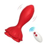 Plug Anal con Vibración Base de Rosa