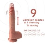 Dildo con Vibración, Thrusting y Calor