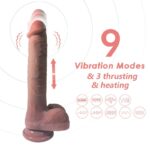 Dildo con vibración, Thrusting y Calor