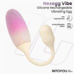 NexEgg Huevo Vibrador Silicona Doble capa App Beige/Rosa