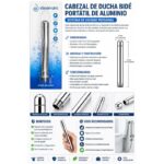 Cabezal de Ducha Bidé Portátil de Aluminio 7 Orificios