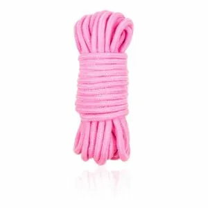 Cuerda de Bondage de Algodón 10 Metros Rosa 7 Fusta de Metal Dorado 45 cm - Erotiks | Tienda erótica online